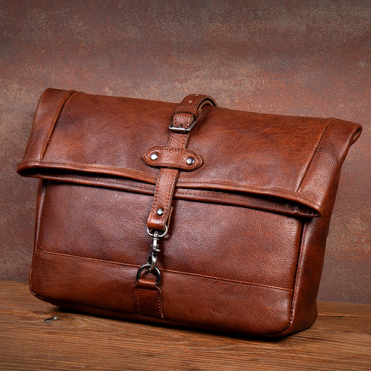 Bolso de Hombro Vintage en Cuero Curtido Vegetal Pulido - Image 8