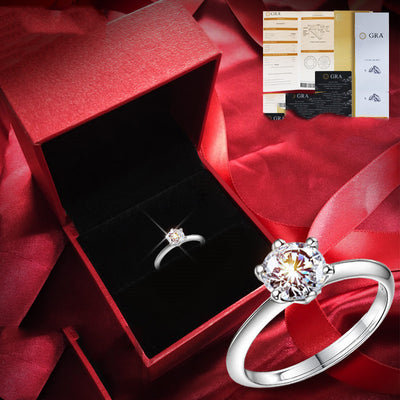 Anillo de Diamante de Quilate en Oro Blanco para Parejas en Plata Esterlina - Image 8