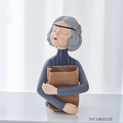 Escultura Decorativa Abstracta de Resina - Figura Femenina Nórdica para Sala de Estar - Image 25