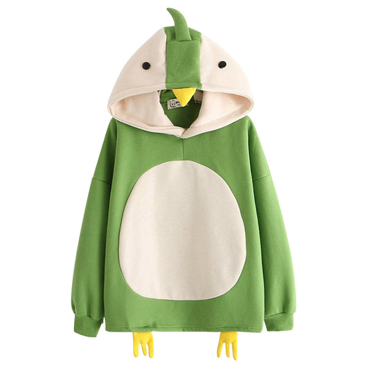Sudadera con Capucha de Felpa para Mujer con Diseño de Pollito Adorable