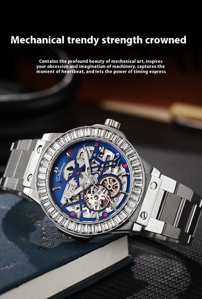 Reloj Mecánico Automático para Hombre con Movimiento Hueco y Diamantes - Image 14