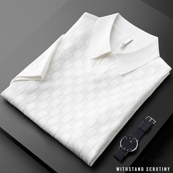 Polo Hueco Transpirable Ice Silk de Manga Corta para Hombre - Image 3
