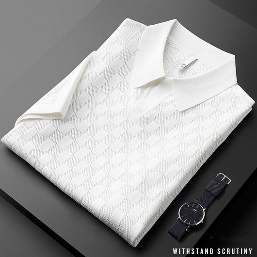Polo Hueco Transpirable Ice Silk de Manga Corta para Hombre - Image 3