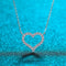Lady Fashion Heart Pendant Necklace Verde