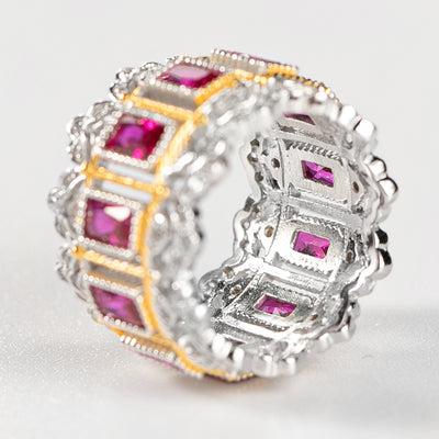 Anillo de Plata con Baño de Oro y Circonitas Brillantes - Image 10