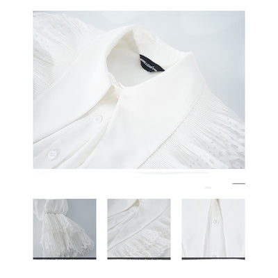 Blusa Suelta con Mangas Acampanadas de Encaje - Image 2