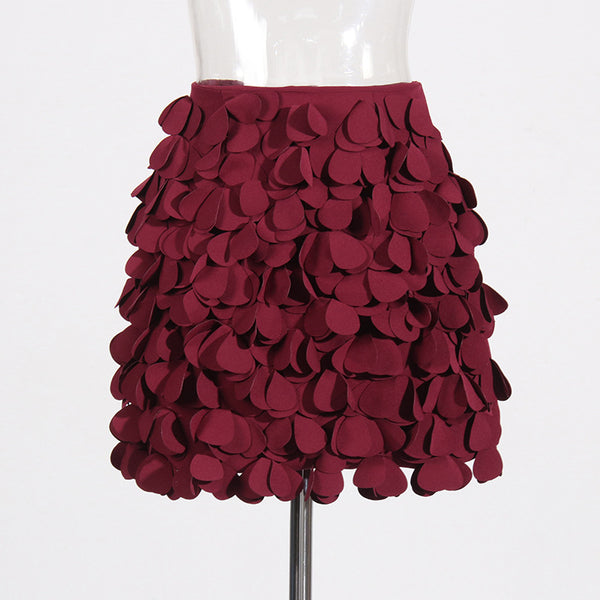 Falda Corta A-Line con Detalles de Costura Decorativa
