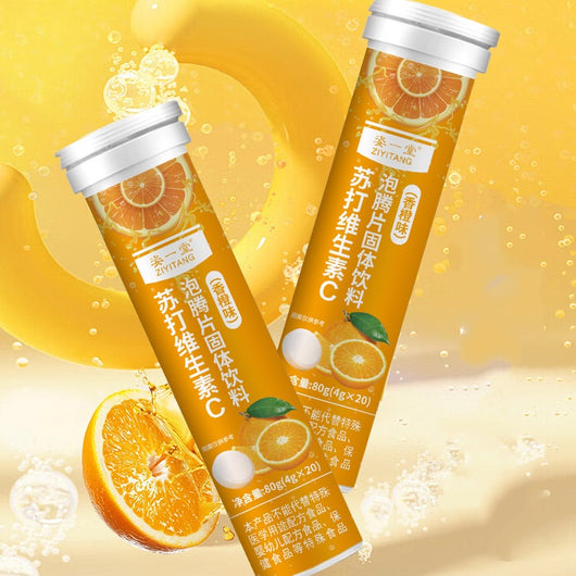Tabletas Efervescentes de Vitamina C con Sabor a Naranja