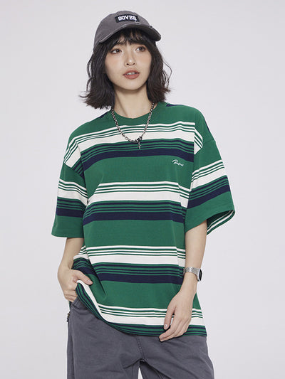 Playera de Rayas en Contraste para Hombre y Mujer - Image 8