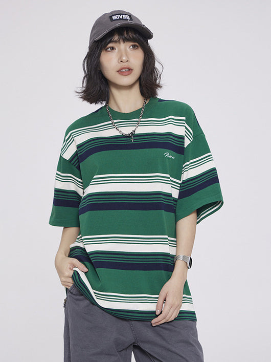 Playera de Rayas en Contraste para Hombre y Mujer - Image 8