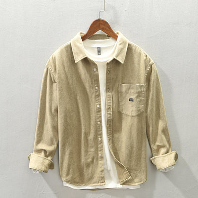 Camisa Casual de Manga Larga con Acabado Cepillado para Hombre - Image 7