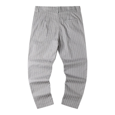 Pantalones Casuales Slim Fit con Costuras a Rayas Estilo Europeo - Image 3