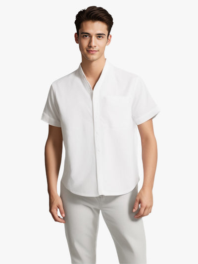 Camisa Casual de Lino y Algodón Transpirable para Hombre - Manga Corta - Image 18