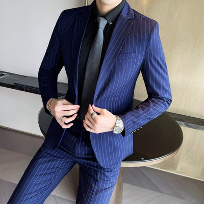 Traje Casual de Dos Piezas a Rayas para Hombre