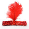 Tocado De Plumas Indias Rojo