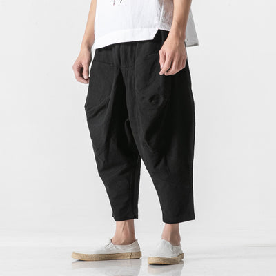 Pantalones Holgados de Algodón y Lino para Hombre - Image 6