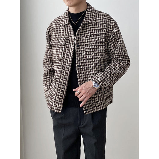 Abrigo Corto de Lana Suelta para Hombre - Estilo Casual - Image 4
