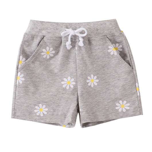 Shorts Gris Claro para Niñas con Estampado de Margaritas - Image 13