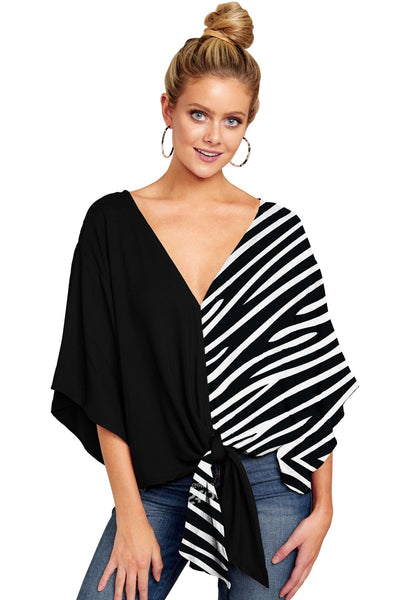 Blusa Leopardo Mujer con Nudo Floral y Mangas Murciélago - Oversize Verano - Image 10