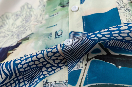 Camisa Manga Corta Estampado Peces para Hombre - Image 11