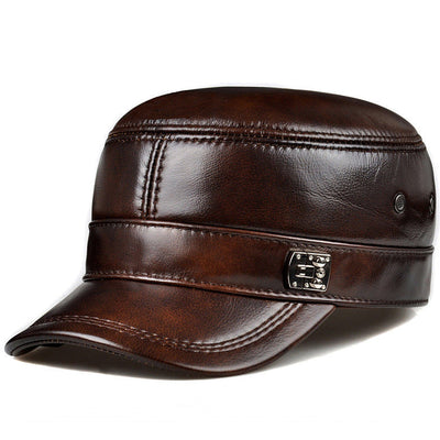 Gorro de Cuero para Hombre con Protección de Orejas y Visera Plana - Image 2