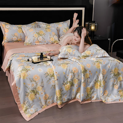 Juego de Edredón Tencel Estampado Refrescante para Verano - 4 Piezas - Image 14