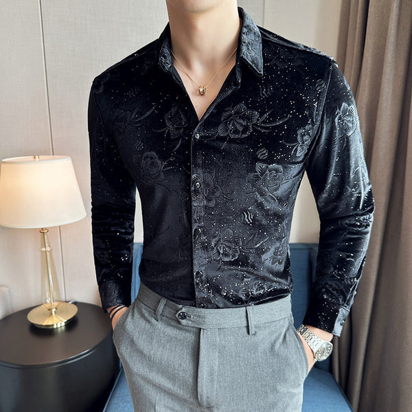 Ropa Elegante en Terciopelo Dorado para Hombre Talla Grande - Image 6