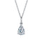 La Moissanite Pendant Necklace 9 Sterling Plateado Pear Shape 1 Estilo