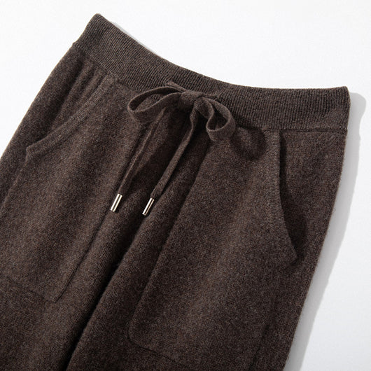 Pantalones de Punto Otoño-Invierno para Mujer, Cintura Alta Drapeado Elegante Efecto Adelgazante - Image 5