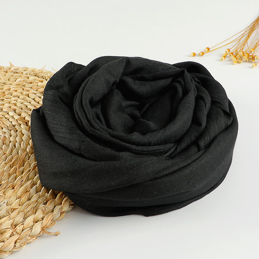 Pañuelo Artístico de Algodón y Lino en Colores Puros para Mujer