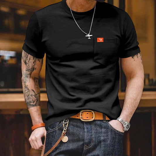 Camiseta Básica Talla Grande Hombre - Colores Sólidos Casual - Image 2