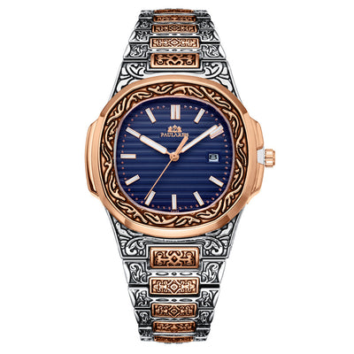 Reloj Hombre Cuarzo Tallado Loro Calendario Luminiscente - Image 27