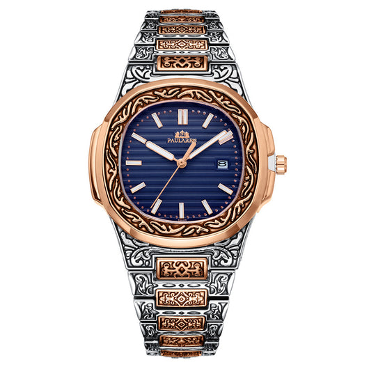 Reloj Hombre Cuarzo Tallado Loro Calendario Luminiscente - Image 27