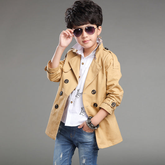 Abrigo Trinchera Casual de Largo Medio para Niños - Image 8