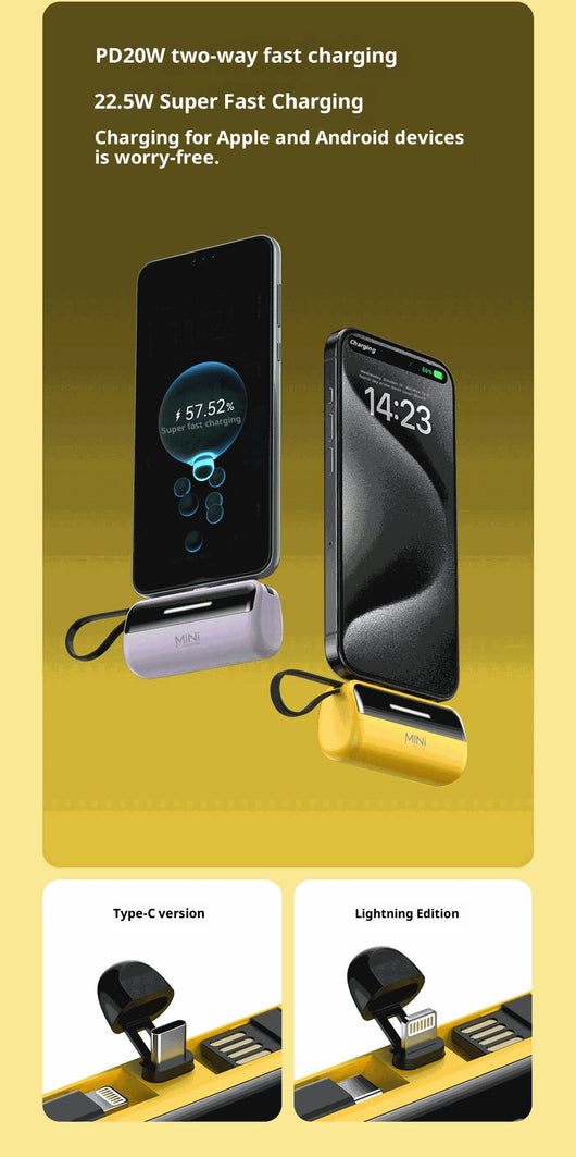 Cargador Portátil Cápsula Mini con Cable PD 20W - Emergencia Móvil - Image 10
