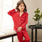 Pijamas de Seda Manga Larga para Niños y Niñas - Conjunto Fresco y Cómodo