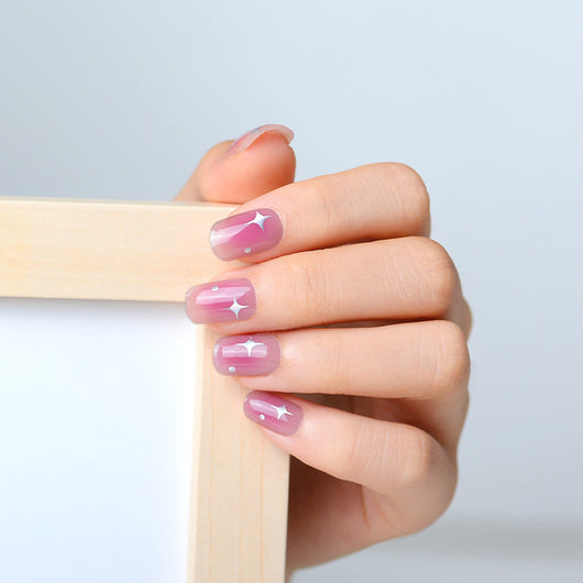 Esmalte Gel UV Rosado con Stickers para Uñas de Verano - Image 6