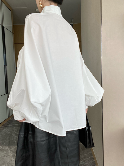 Blusa de Algodón Puro Blanca con Mangas Farol - Diseño Minimalista Versátil - Image 7