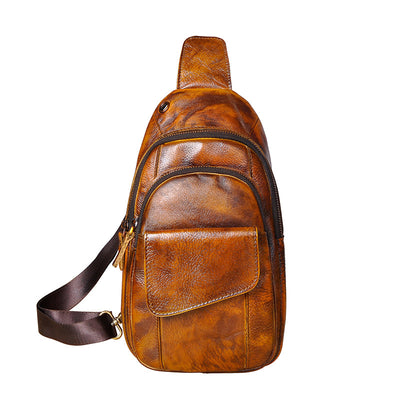 Bolsa Cruzada para Pecho de Cuero Crazy Horse Vintage - Estilo Retro para Hombre - Image 25