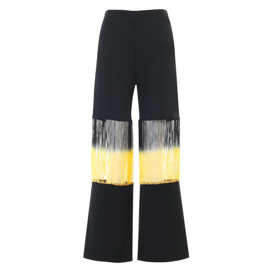 Pantalones Sueltos Casuales con Diseño de Borlas y Drapeado - Image 9