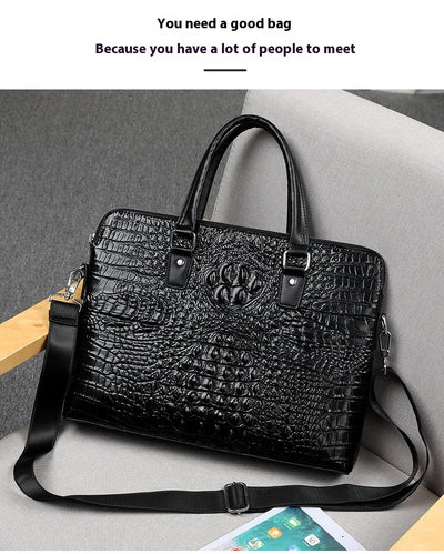 Maletín Ejecutivo para Hombre con Patrón Cocodrilo - Bolsa de Negocios y Computadora - Image 9