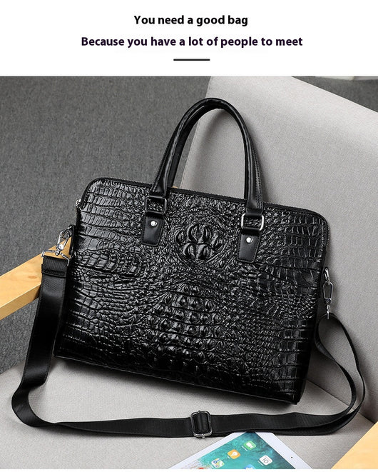 Maletín Ejecutivo para Hombre con Patrón Cocodrilo - Bolsa de Negocios y Computadora - Image 9