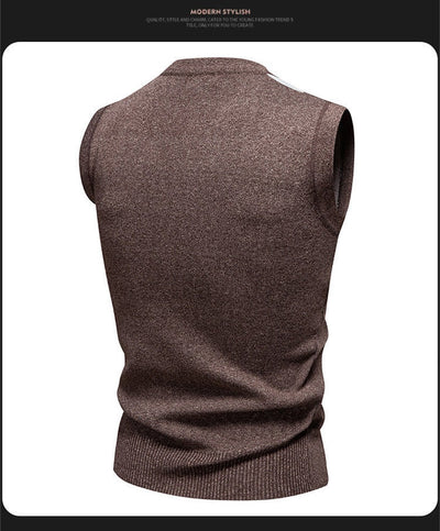 Suéter Tejido Jacquard para Hombre - Chaleco Cuello V - Image 24