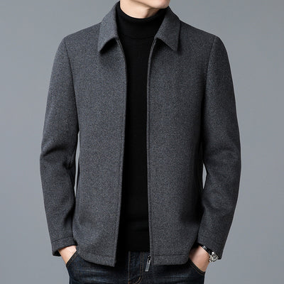 Abrigo de Lana con Cuello Polo para Hombre - Elegancia Casual