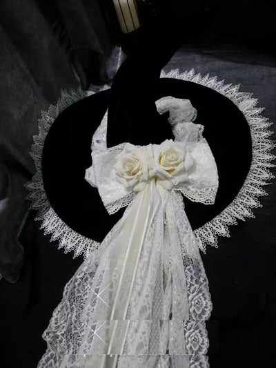 Sombrero de Bruja Halloween con Encaje y Cintas Largas para Niñas - Image 10