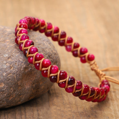 Pulsera de Piedra Doble Capa Artesanal con Enrollado - Image 6