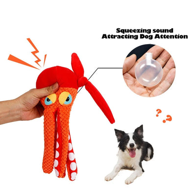 Juguete Pulpo de Peluche con Sonido para Perros - Juguete Masticable para Limpiar Dientes - Image 8