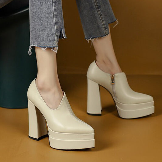 Tacones Altos Puntiagudos con Escote Profundo para Mujer
