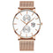 Pulseira de Malha Rosé Mostrador Branco