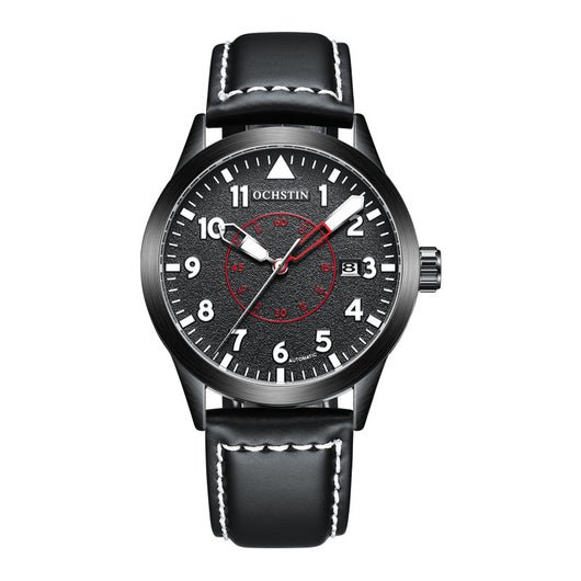 Reloj Automático de Hombre con Correa de Cuero, Resistente al Agua y Esfera Luminosa - Image 6
